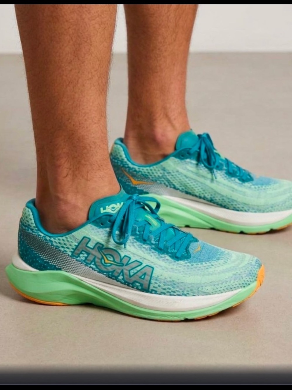 Hoka Teal and Mint Men's Running Shoes